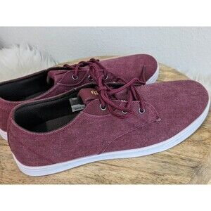 Dream Seek Mens Burgundy Canvas Sneakers Size 10 Casual Low Top Lace Up Shoes